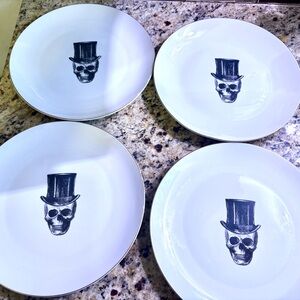Elegant Skull Design Dinner Plates - Set of 4